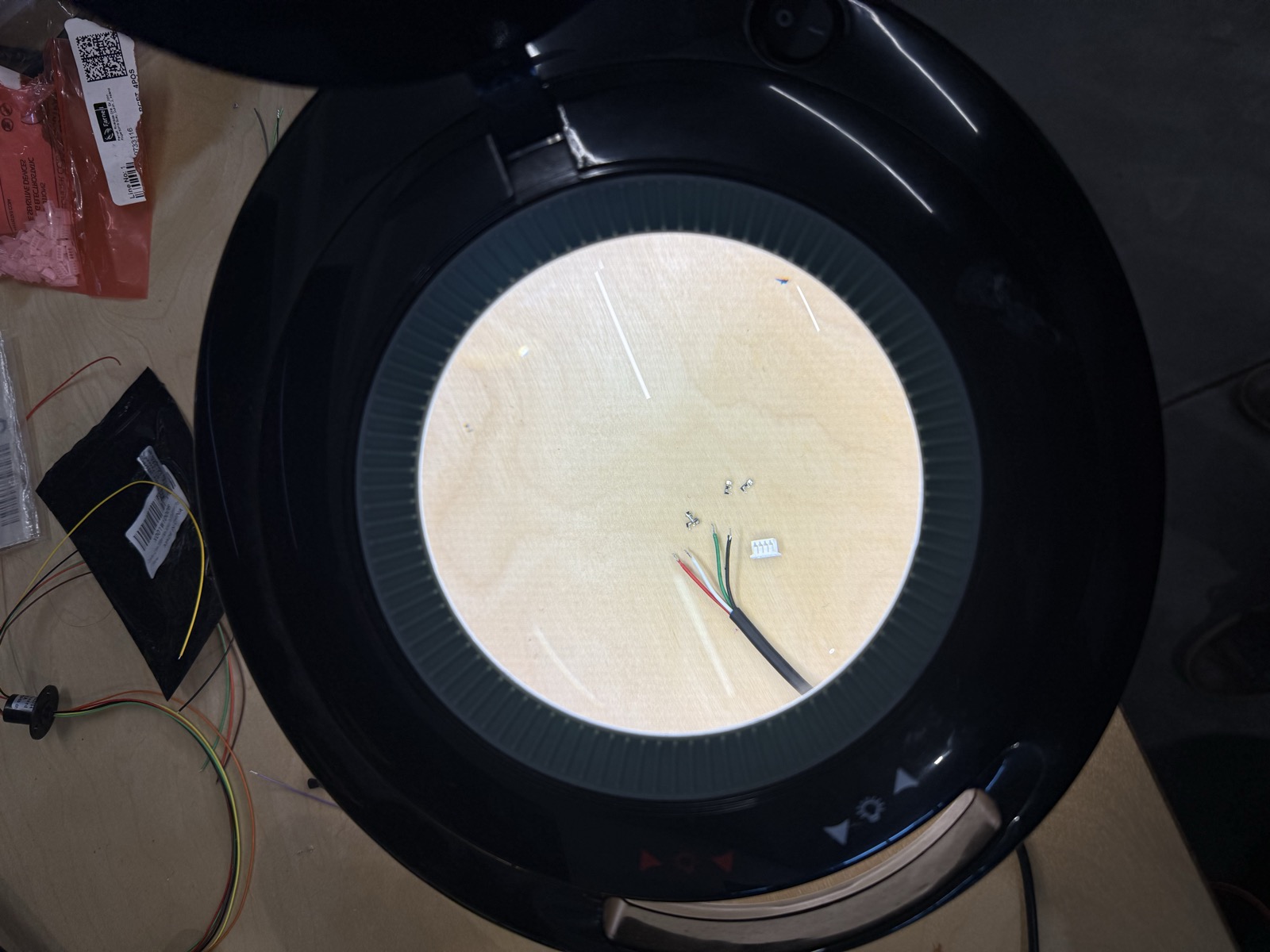 Close-up component detail under magnification